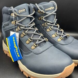 Goodyear Montana P Mens 10M Work‎ Boots Navy Waterproof Leather Safety Hiking